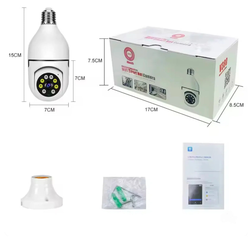 V380 PRO E27 360 Degree LED Light 1080P Wireless Panoramic Home Security WiFi Camera