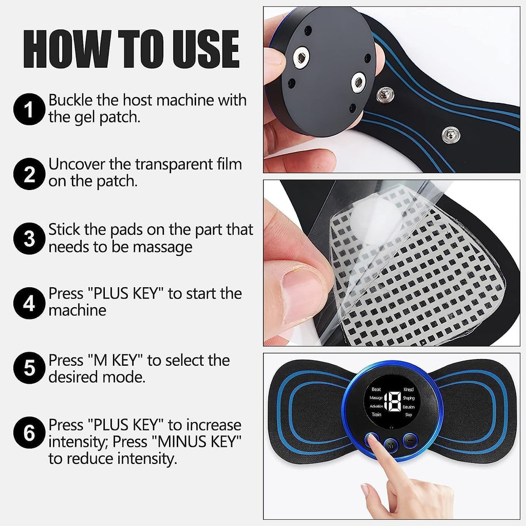 Portable Intelligent Neck and Back Massager, 6 Modes, Adjustable Frequency, Micro Current Massage, Relaxation Gifts