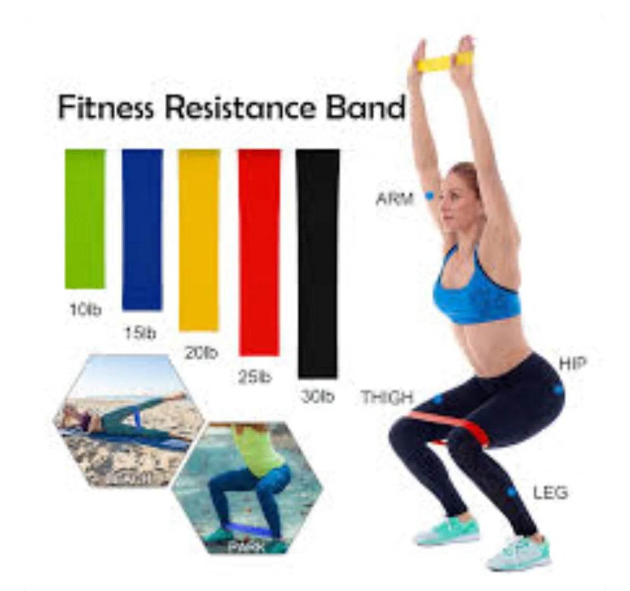 Rubber Elastic Band 5 DIFFERENT RESISTANCE LEVELS