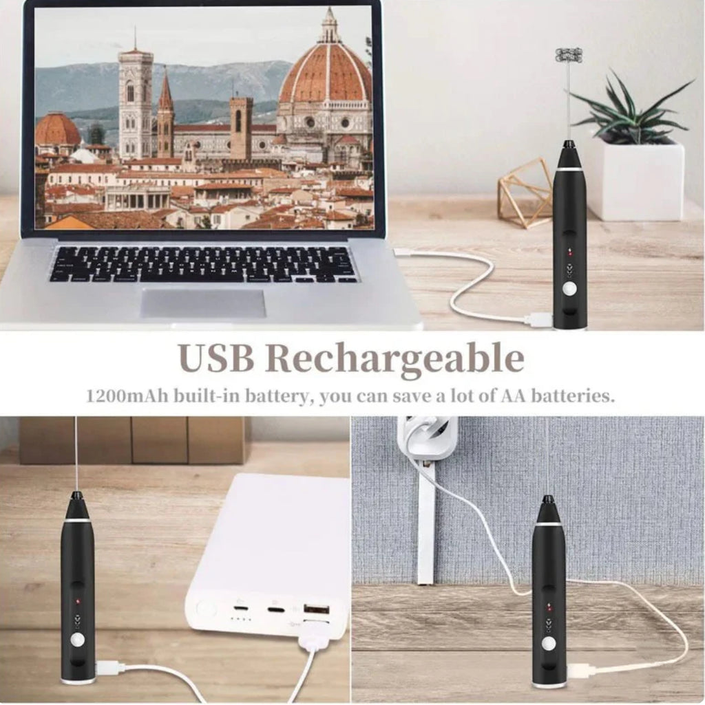 Portable Electric Milk Frothers Rechargeable for Coffee Mixer Cream mixer