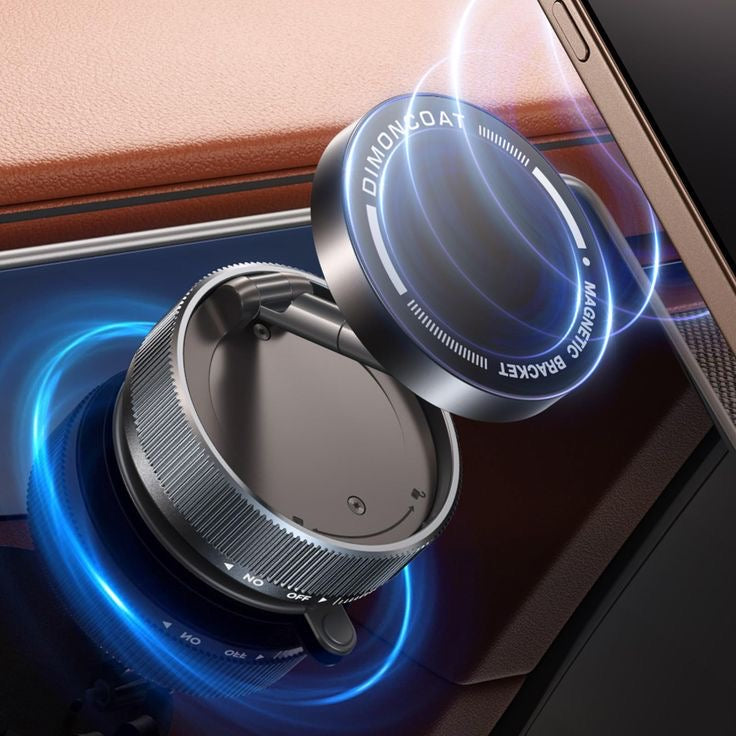 Magnetic Car Phone Mount – Upgraded Vacuum Suction Holder, 360° Adjustable Dashboard & Windshield Bracket