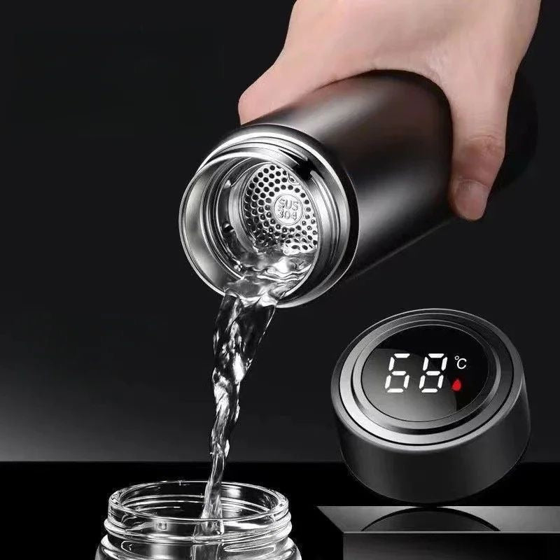 Temperature Display Vacuum Insulated Water Bottle Thermos