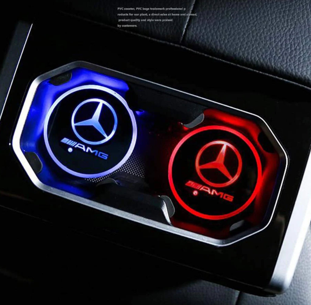 Car LED Light Cup Mat – 7 Color Atmosphere Pad