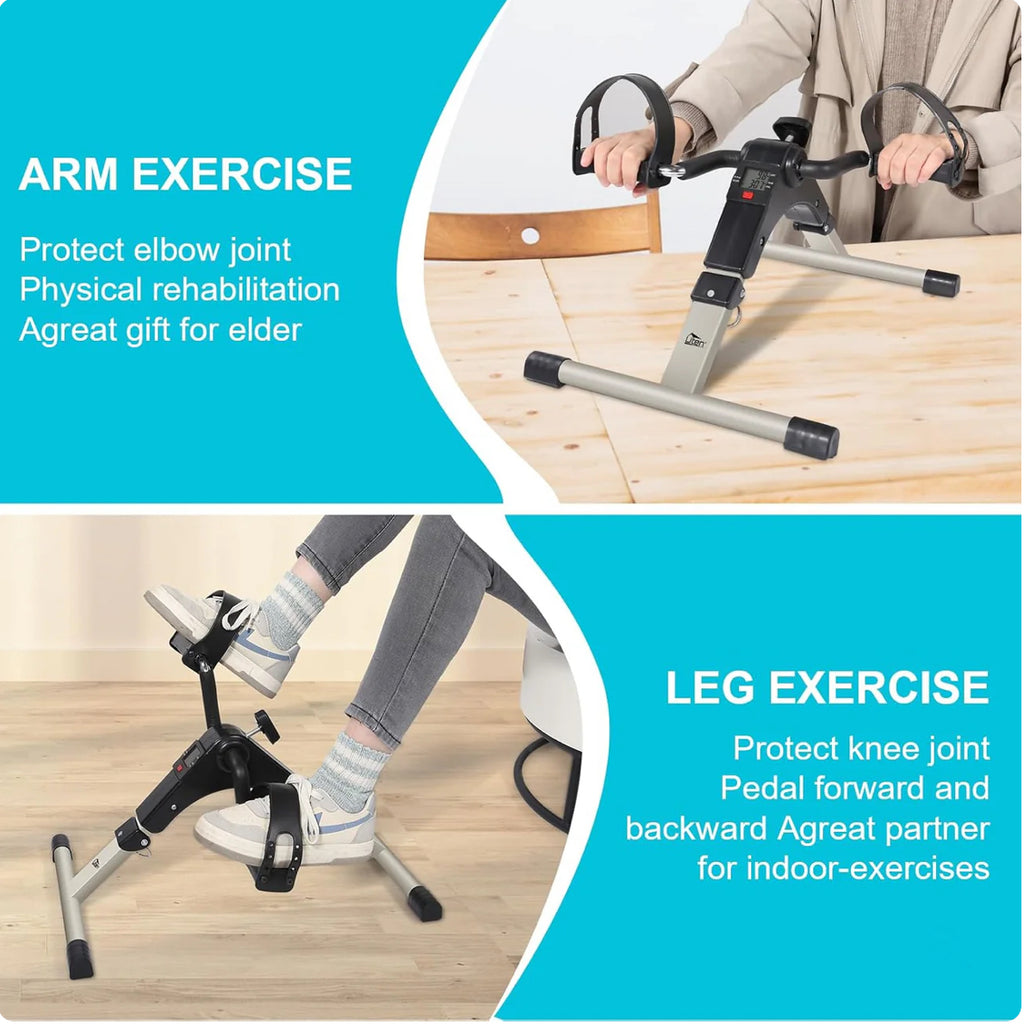 Sport Foldable Pedal Exerciser, Stationary Under Desk Exercise Equipment Arm/Leg/Foot Peddler Exercise