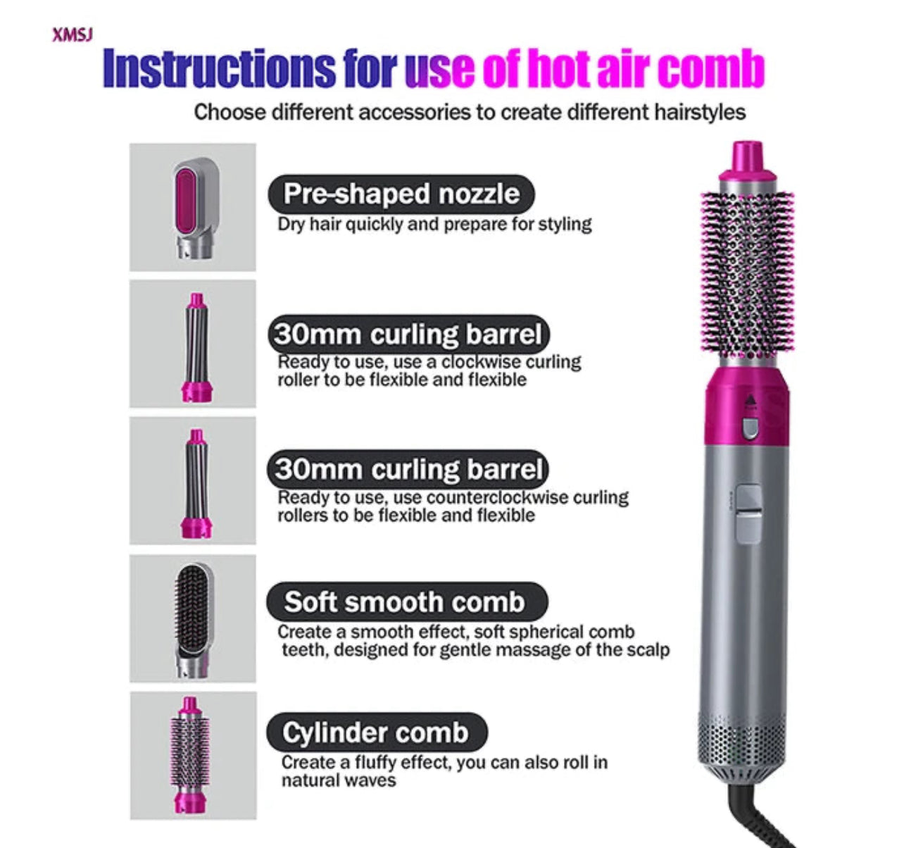 5 In 1 Hot Air Styler Hair Straightener