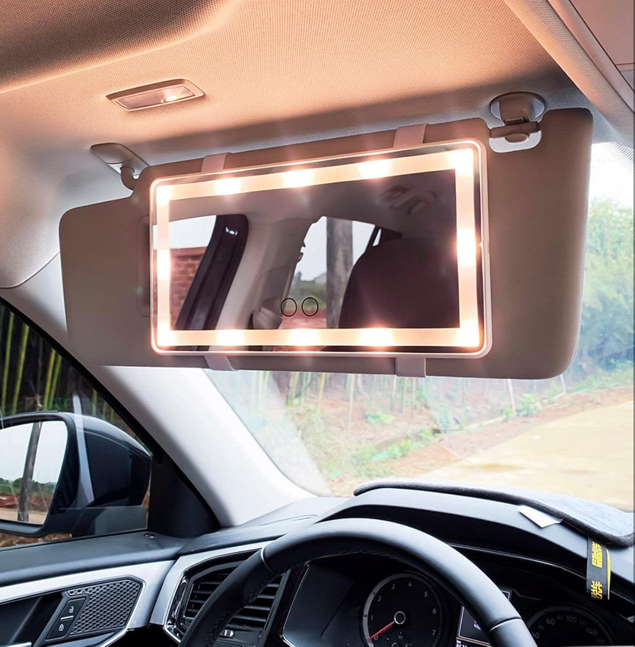 Car Sun Visor Led Vanity Mirror Rechargeable 3 Color