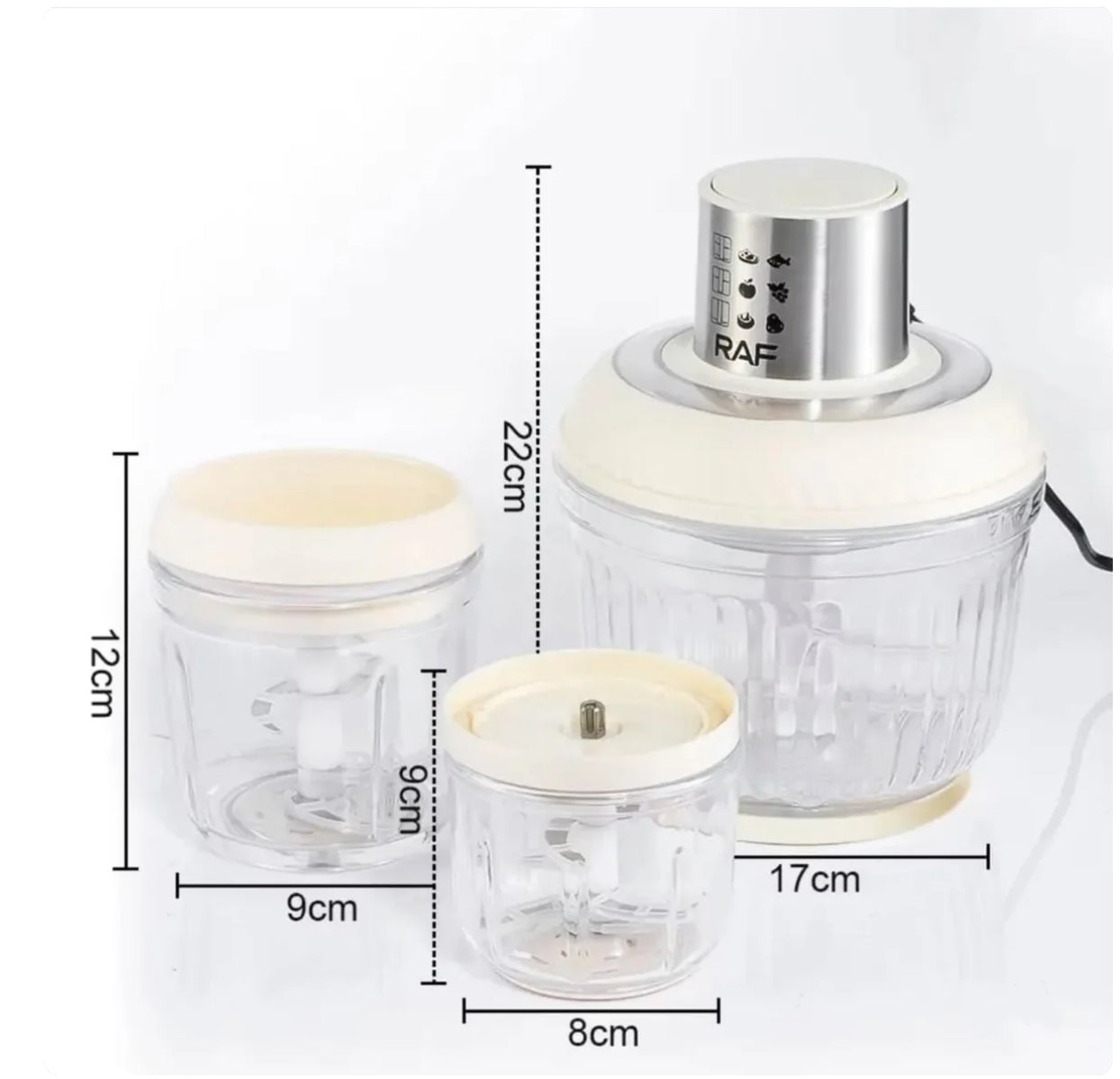 Raf Food Processor 3 In 1 Glass Material R7057