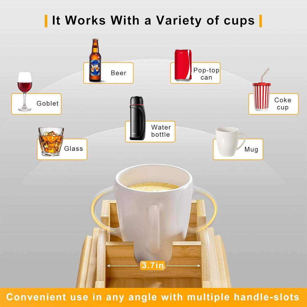 Bamboo Couch Arm Tray – Flexible Sofa Armrest Table