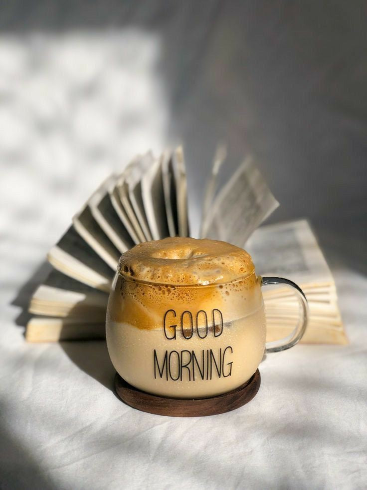 “GOOD MORNING” Glass Mug