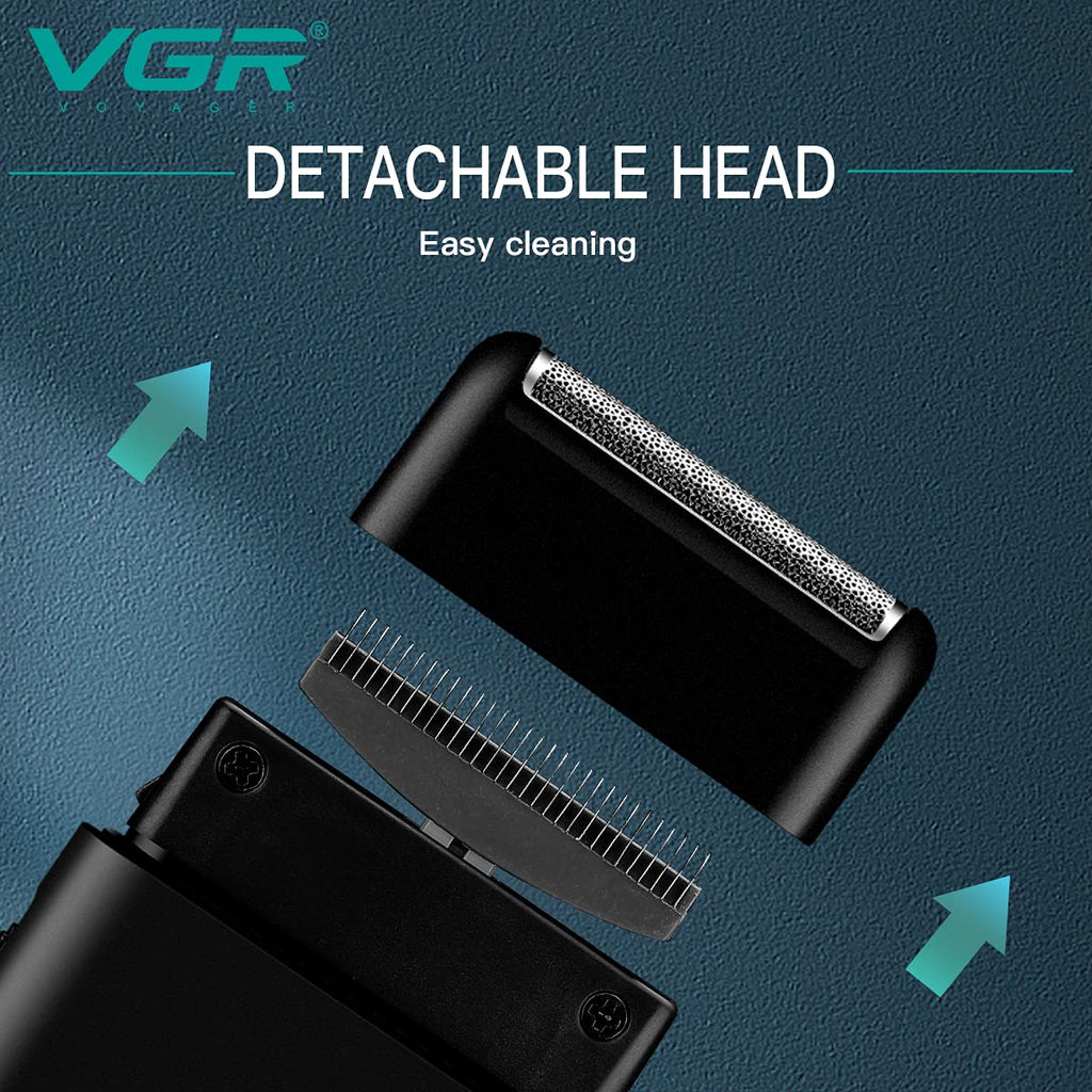 VGR V390 Ultra-Thin Electric Shaver & Beard Trimmer – Rechargeable Razor with USB