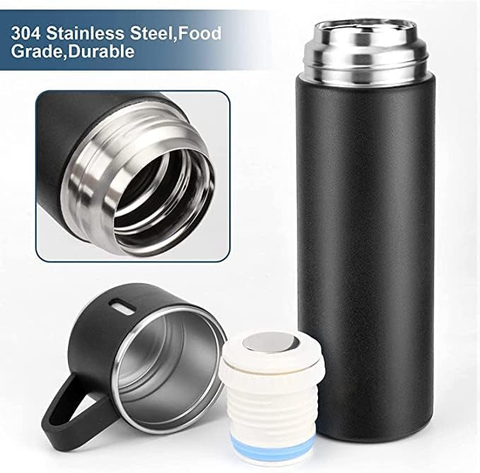 Premium 500ml Stainless Steel Vacuum Flask with 2 Cups – Double Wall Insulation