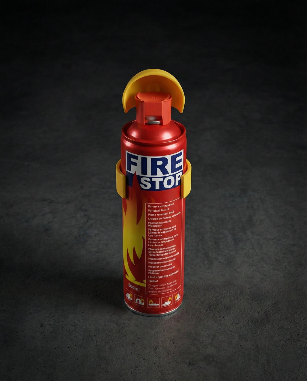 Fire Extinguisher Spray with Stand for Car and Home Use | Fire Stop Aluminium Spray 500ml