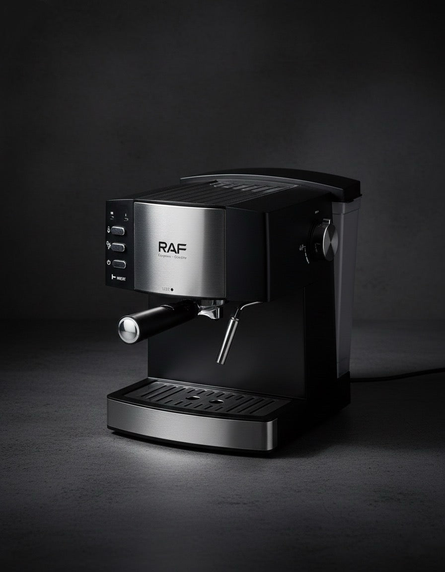 Raf Espresso Coffee Maker 850W Strong Power 1.6L Cafe Machine Steam Foaming Machine R113