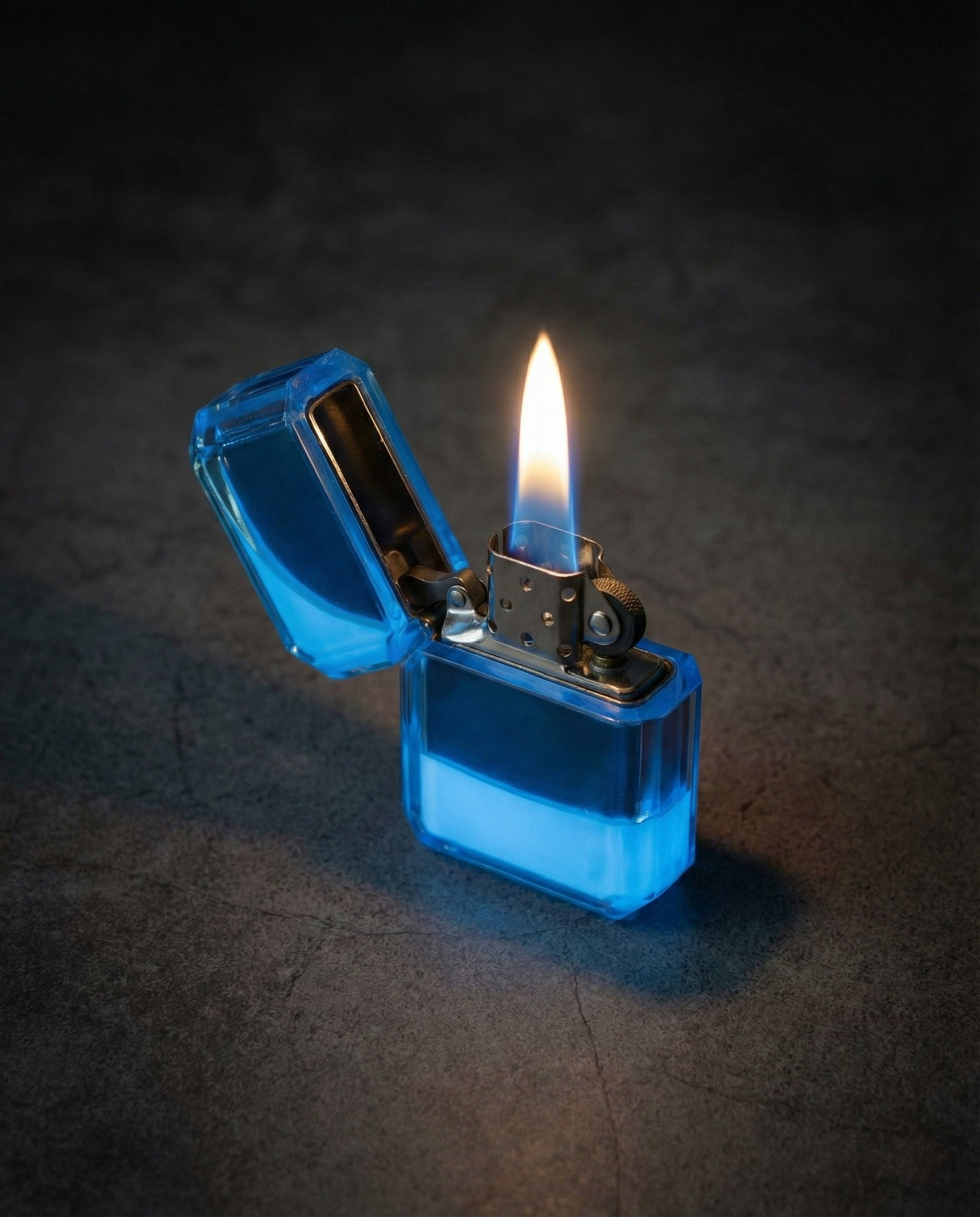 Luminous quicksand fluorescent gas lighter