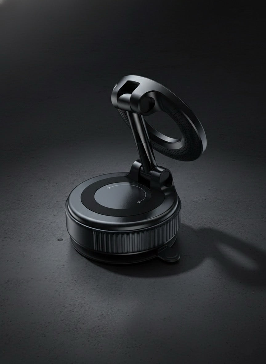 Magnetic Car Phone Mount – Upgraded Vacuum Suction Holder, 360° Adjustable Dashboard & Windshield Bracket