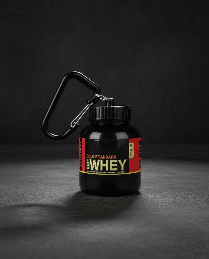Protein Powder Container – Portable 30ml Supplement Dispenser with Keychain | Easy-to-Use for Gym, Fitness & Travel