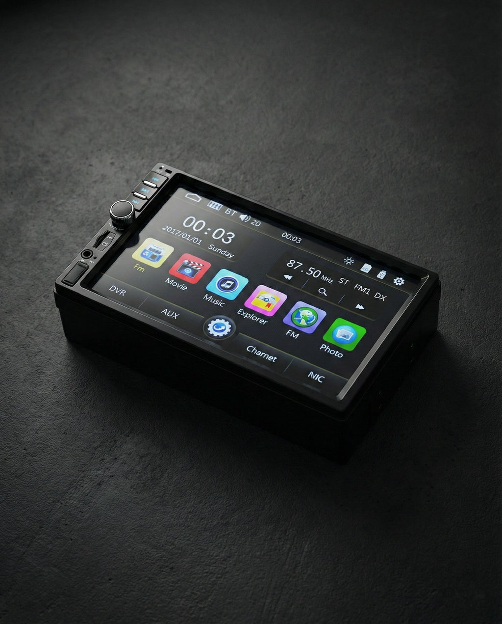 7 INCH DOUBLE HD CAR RADIO STEREO PLAYER WITH DIGITAL TOUCHSCREEN