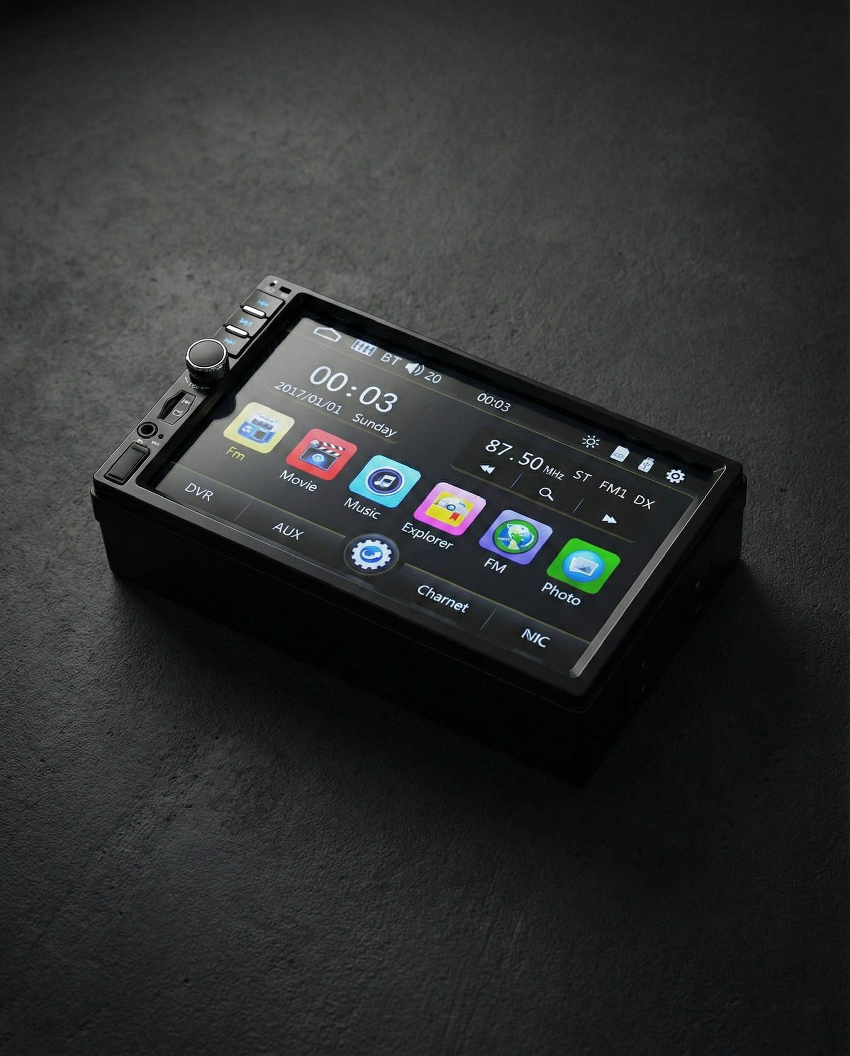 7 INCH DOUBLE HD CAR RADIO STEREO PLAYER WITH DIGITAL TOUCHSCREEN