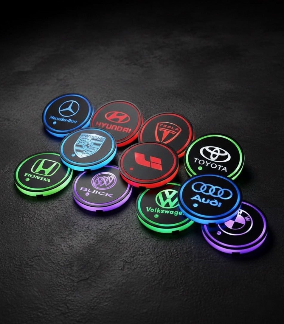 Car LED Light Cup Mat – 7 Color Atmosphere Pad
