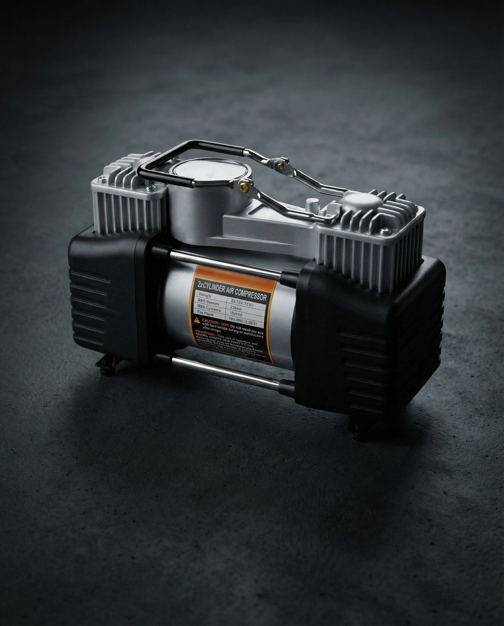 Portable Air Compressor Pump Tire Inflator with Digital Gauge, Heavy Duty Double Cylinder 12V Tire Pump 150 PSI with Tire Repair Kit