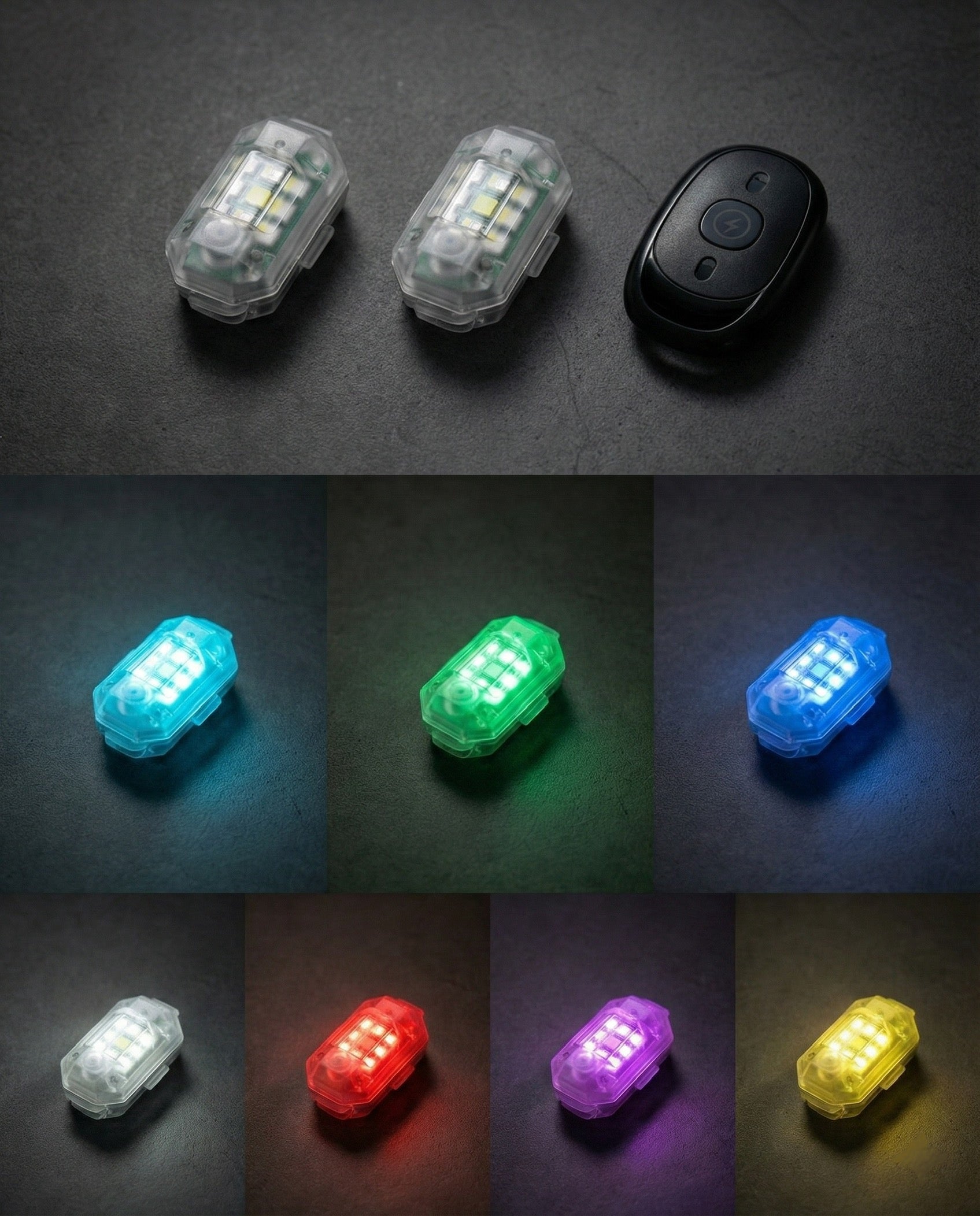 Waterproof car led rechargeable strobe lights with remote control